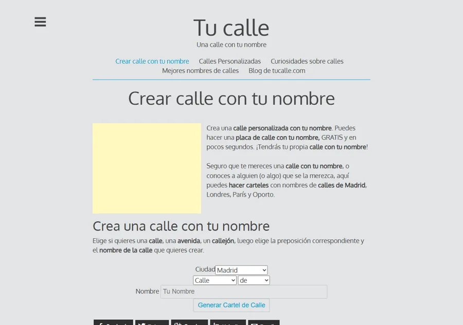 Captura de 2017: la misma portada blanca con un bloque de publicidad